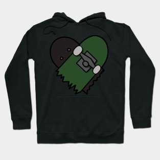 Green broken skateboard Hoodie